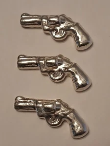 MK Barz .999 Pure Fine Silver 38 Revolver Poured Silver (lot of 3) - Picture 1 of 6