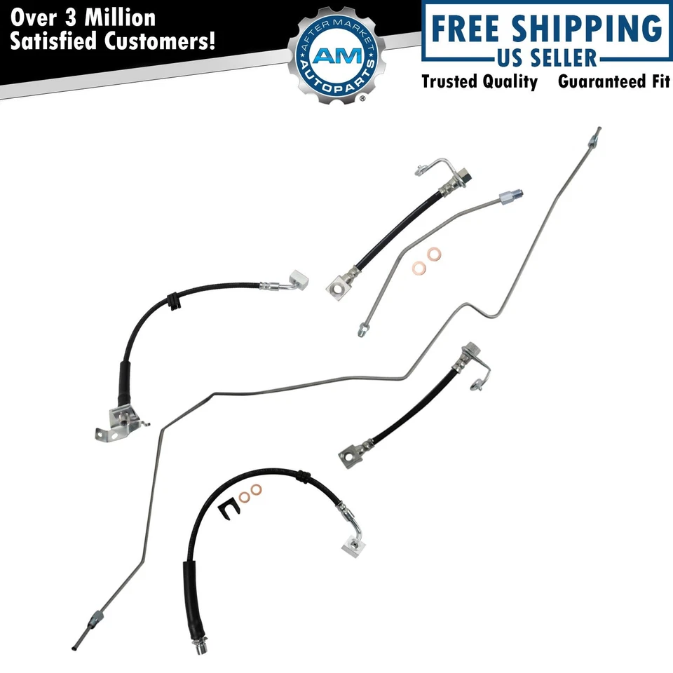 Juego de mangueras de freno delanteras y traseras para 03-10 Dodge Ram 2500 Ram 3500 11-13 Ram 2500 Foto 1 de 4