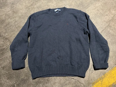DE COLECCIÓN Polo Ralph Lauren Suéter Para Hombres XL Azul Algodón Cuello Redondo Tejido Pesado Foto 1 de 4