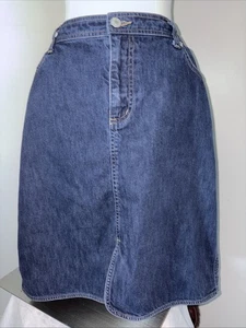 Lands' End Women Blue Denim Skirt 12 - Picture 1 of 4