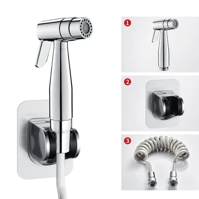 Halter Bidet Brause Edelstahl Set Waschbeckenbrause Duschbrause Hand Schlauch - Bild 1 von 4