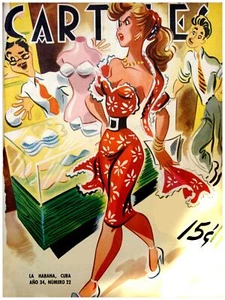 457.Quality Design Poster"Pinup gets mad at merchant's comments"retro interior - Picture 1 of 1