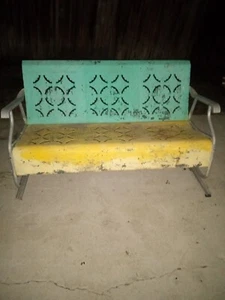Old Metal Porch Glider Vintage Metal Glider Retro Glider Old Swing Porch Swing - Picture 1 of 7