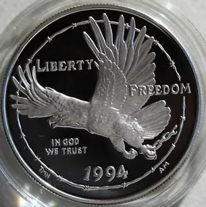 1994 P Prisoner of War POW Museum 90% Silver Dollar Proof Vietnam War COIN ONLY - Picture 1 of 2