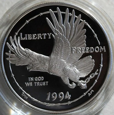 1994 P Prisoner of War POW Museum 90% Silver Dollar Proof Vietnam War COIN ONLY - Image 1 of 2