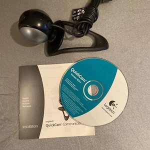 Logitech Quickcam Desktop PC Computer Black /Silver V-UBK45 With CD & Manual (A) - Picture 1 of 5