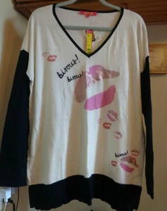 CATHERINE MALANDRINO WINTER WHITE "BISOUS" PULLOVER SWEATER NWT $108 XS/S - Bild 1 von 11
