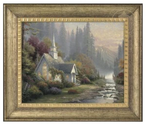 Marco dorado de viñeta Thomas Kinkade Forest Chapel 16 x 20 pinceladas - Imagen 1 de 3