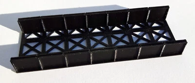 Pont noir passerelle metallique tole SNCF 1/160 N décor train diorama maquette