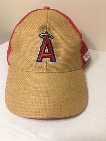 Angels Hat Red Brown Ball Cap Straw Rare Unique Snapback Draw Hat SnapBack Cover