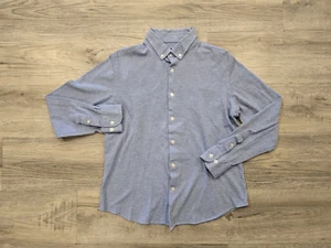 Massimo Dutti Shirt Top Womens Large Blue Button Down Long Sleeve Cotton Casual - Picture 1 of 14