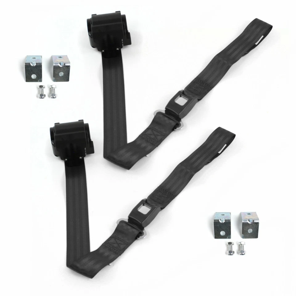 Kit de assento AMC Gremlin 1970 - 1979 padrão 2pt BK com suportes - 2 cintos - Imagem 1 de 1