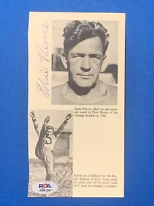 ERNIE NEVERS HOF SIGNED B/W MAGAZINE PAGE PHOTO 4x7 CHICAGO CARDINALS PSA DNA - Picture 1 of 3
