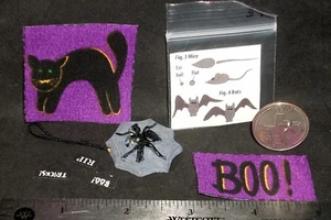 Halloween Spinne & Stoff Hängedeko Fledermaus Ratte Konfetti 1:12 Miniatur #3134 - Bild 1 von 2