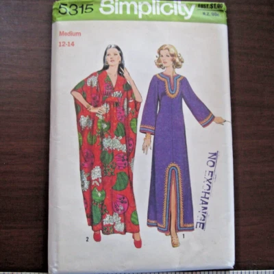 5315 Simplicity Caftan Sewing Pattern 1973 Uncut Ladies size Medium b34-36" New - Image 1 of 4