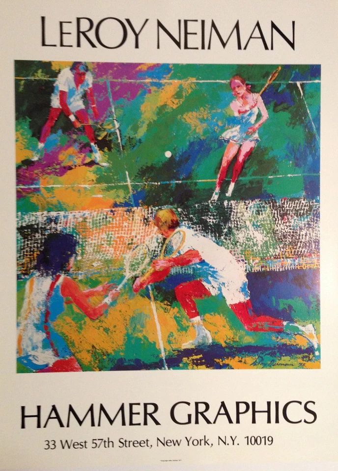 LEROY NEIMAN - Mixed Doubles - TENNIS ART PRINT Original 1977 Poster - Image 1 of 2