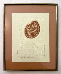 Künstler Druck Radierung von Carol T.Lummus durch den Wasserkühler - Katzen 1988 340/350 - Bild 1 von 6