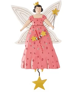 Enesco Allen Designs Fairy Princess Freya Sculpted Pendulum Wall Clock 11.5 Inch - Picture 1 of 6