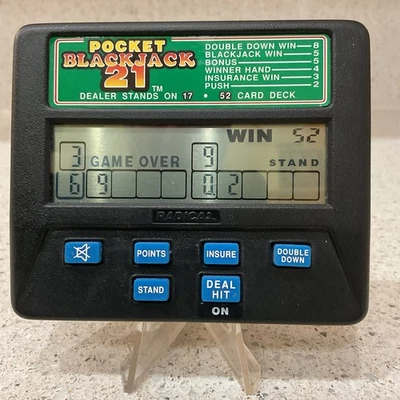 Radica 1350 Pocket Blackjack 21 Juego Electrónico Portátil Probado Funciona Foto 1 de 2