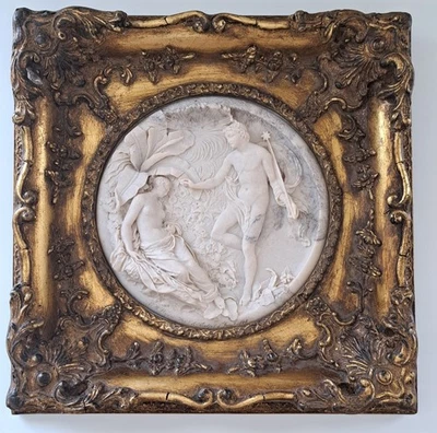 ANTIQUE MARBLE HIGH RELIEF PLAQUE BY EDWARD WILLIAMS WYON OBERON & TITANIA 1848 - Image 1 of 4