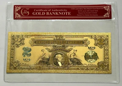 1899 Mini Porthole Silver Certificate Gold-Foil Note Protective Holder./COA - Image 1 of 3