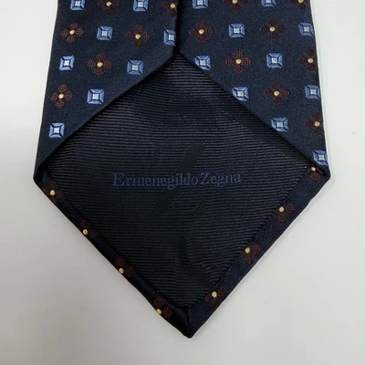 Corbata Ermenegildo Zegna 100 % seda - azul/borgoña Foto 1 de 4