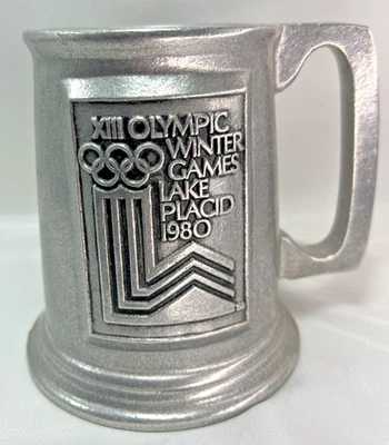 Taza jarra de peltre marca Lake Placid XIII Juegos Olímpicos de Invierno 1980 Foto 1 de 4