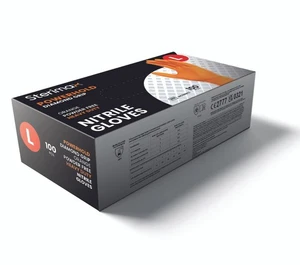 Sterimax Power Hold Diamond Fish Grip Orange Nitrile Gloves Boxes of 100 or 1000 - Picture 1 of 1