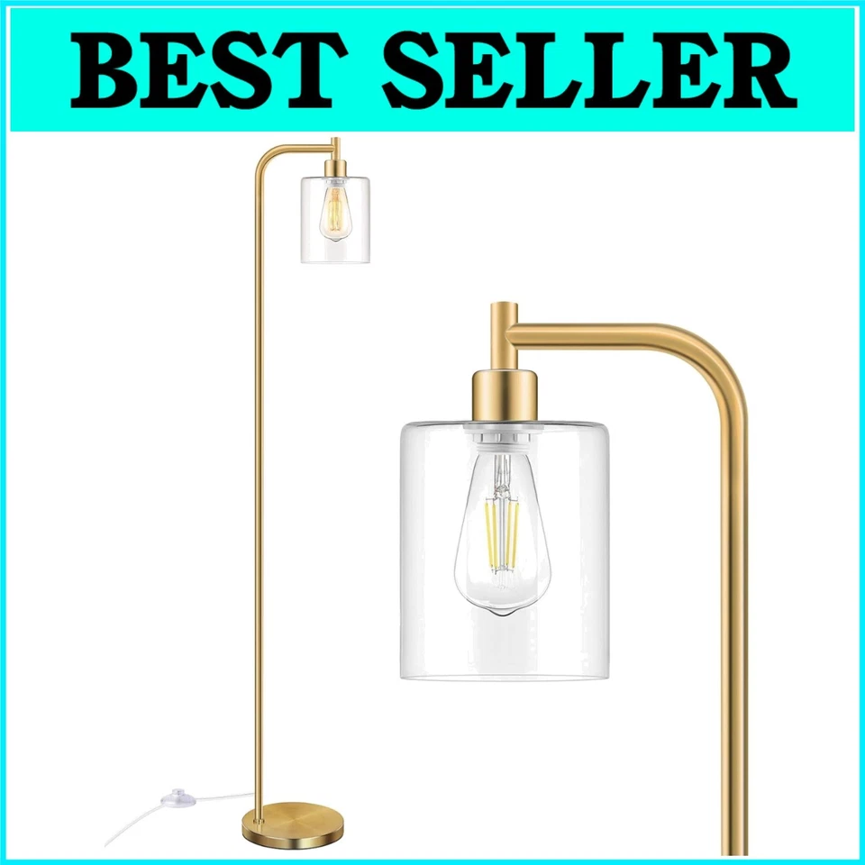 Stunning Vintage Industrial Floor Lamp with Edison Bulb and Foot Switch Control - Image 1 of 4