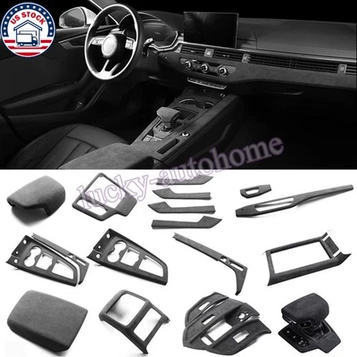 Accesorios de cubierta interior Alcantara negro para Audi A4 B9 A5 S5 2017-2025 Foto 1 de 4