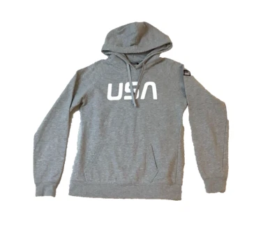 The North Face USA Flag Patch Logo Long Sleeve Hoodie Womens Size S Gray - Image 1 of 4