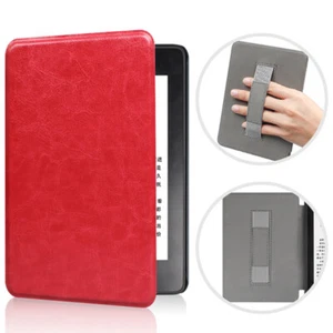 For Amazon Kindle Paperwhite 6 12th Gen 7" PU Leather Smart Case With Hand Strap - Picture 1 of 18