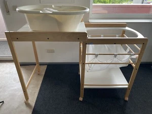 Wickeltisch Geuther Mit Babywanne Rollen ausziehbar, Inkl. Wickelauflage Stoff - Bild 1 von 7