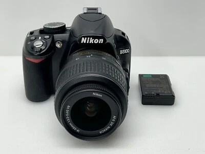 DEFECTIVE -Nikon D3100 14.2MP Digital SLR Camera - Black AF-S DX VR 18-55mm Lens - Image 1 of 4
