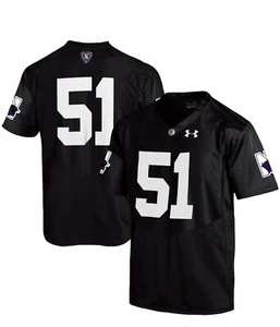 Under Armour #51 Northwestern Wildcats Black Replica Football Jersey Size 2XL - Picture 1 of 11