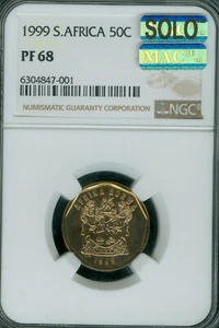 1990 SOUTH AFRICA 50 CENTS NGC PF68 MAC SOLO FINEST MAC SPOTLESS . - Picture 1 of 2