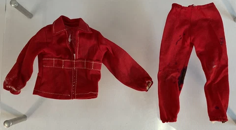 Vintage 1973 Six Million Dollar Man Classic Red Track Suit Outfit Bionic As-Is Cover