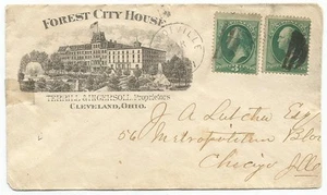 Forest City House Cleveland Ohio illustrated advertisement cover 1870s - Picture 1 of 2