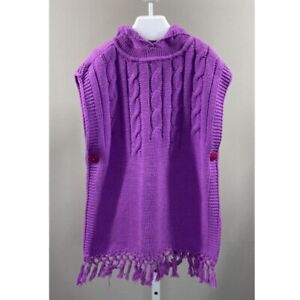 NEW! TCP THE CHILDRENS PLACE PONCHO HOODIE SWEATER! GIRLS LARGE purple