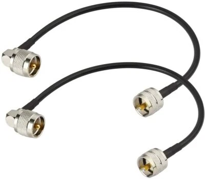 2-Pack PL-259 UHF (Pl259) Male to Male RG58 Coaxial Cable 30cm For Dummy Load - Image 1 of 4
