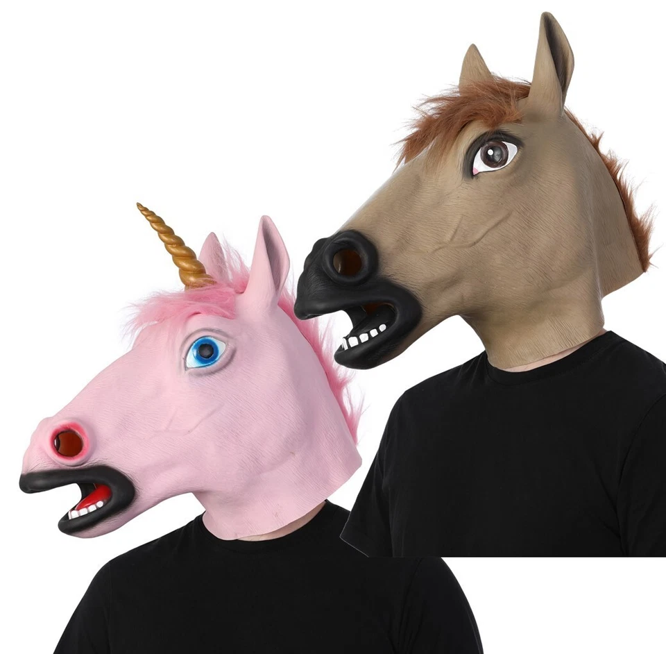 Horse Latex Mask Unicorn Mask Funny Animal Mask Halloween Fancy Dress Party - Image 1 of 1