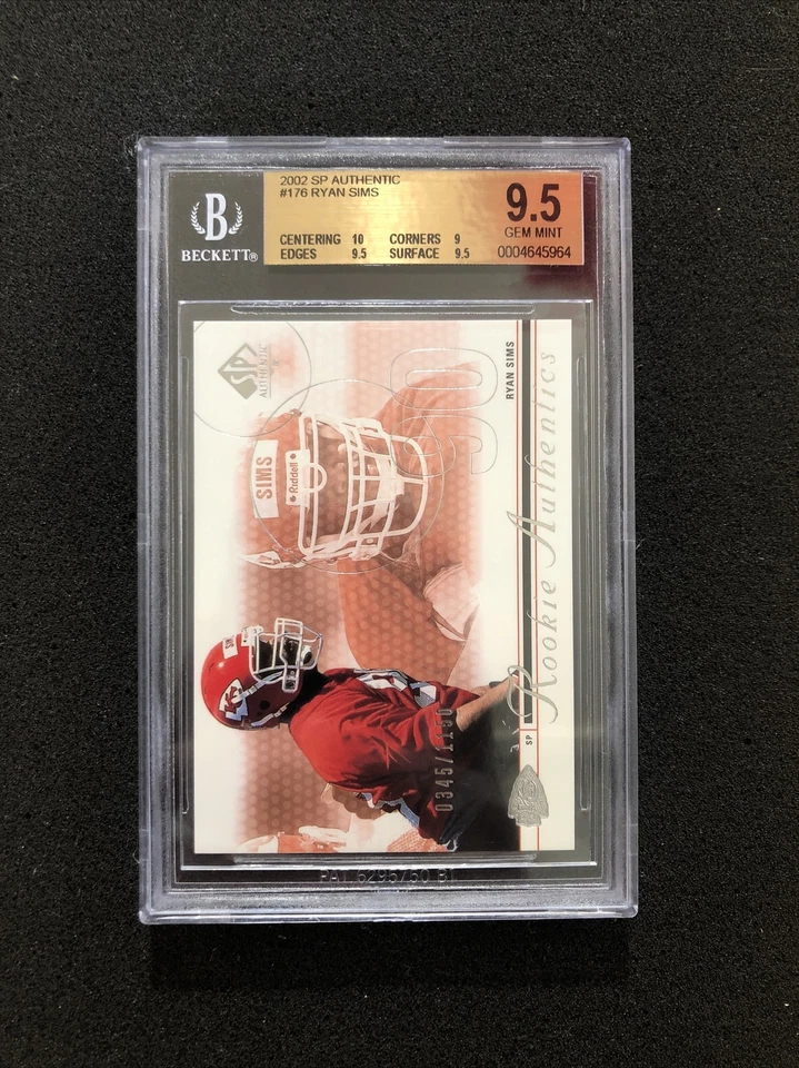 2002 Upper Deck SP Authentic RYAN SIMS #176 BGS 9.5 💎 ROOKIE 💎 0345/1150 - Image 1 of 2