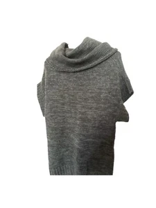 Tru Self Women Sz L Charcoal Sweater￼ Pull Over Cowl Neck Cable Knit - Picture 1 of 4