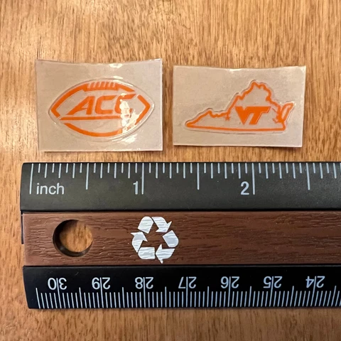 Virginia Tech Hokies ACC Current Conference and State Rear Mini Helmet Decal Set Cover
