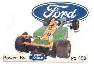 Pegatina 1992 Benetton Ford Fórmula 1 F1 con respaldo adhesivo artículo promocional genuino - Imagen 1 de 1