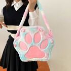 Soft Plush Crossbody Bag Colorful Furry Shoulder Bag Lovely Cat Claw Bag  Girls
