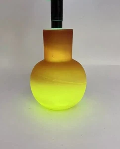Antique Victorian Era Cased Cranberry Peachblow Art Glass Vase 4.25” **GLOWS** - Picture 1 of 8