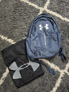 Set Under Armour Storm Hustle 5.0 blau Rucksack Büchertasche & schwarz grau UA Sackpack - Bild 1 von 22