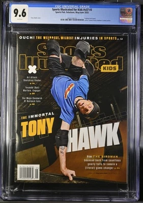 TONY HAWK RARE COVER NEWSSTAND SI FOR KIDS USA SKATEBOARDING 2025 CARDS CGC 9.6 - Imagem 1 de 2