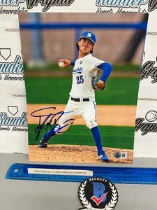 TYLER BREMNER ANGELS SIGNED AUTOGRAPHED 8x10 BASEBALL PHOTOGRAPH BECKETT BAS - Picture 1 of 4